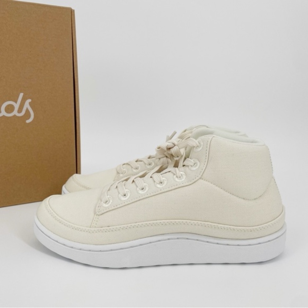 Allbirds Womens Canvas Pacer Mid Natural White Blizzard NWT Sneakers Shoes - Picture 2 of 9